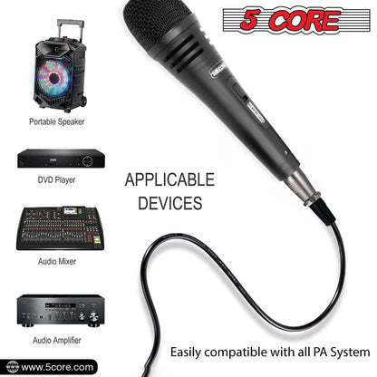 5Core XLR Microphone Dynamic Mic Karaoke Singing Studio Microfono Handheld Mics